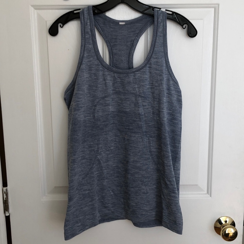 Lululemon Swiftly Tank heathered blue size 10